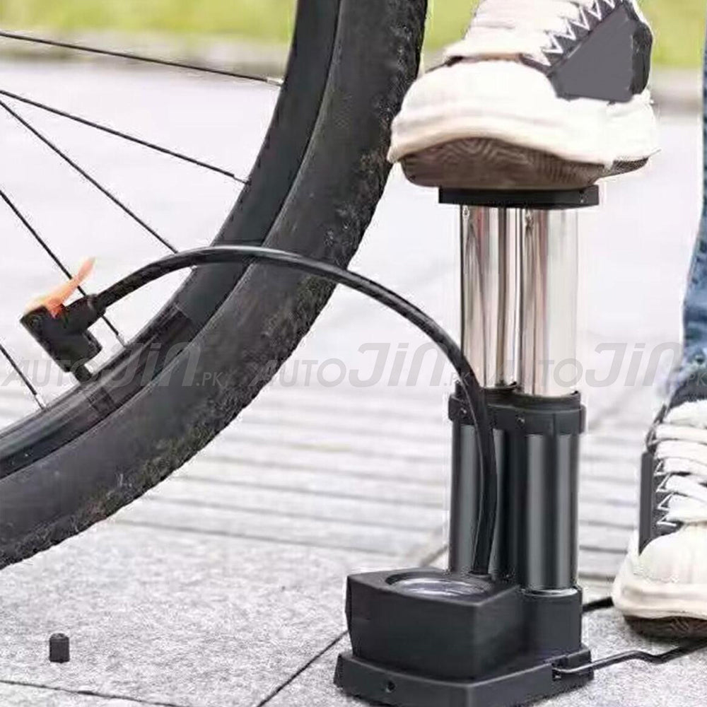 Manual Foot Air Pump with Meter For Bike, Car & Bicycle