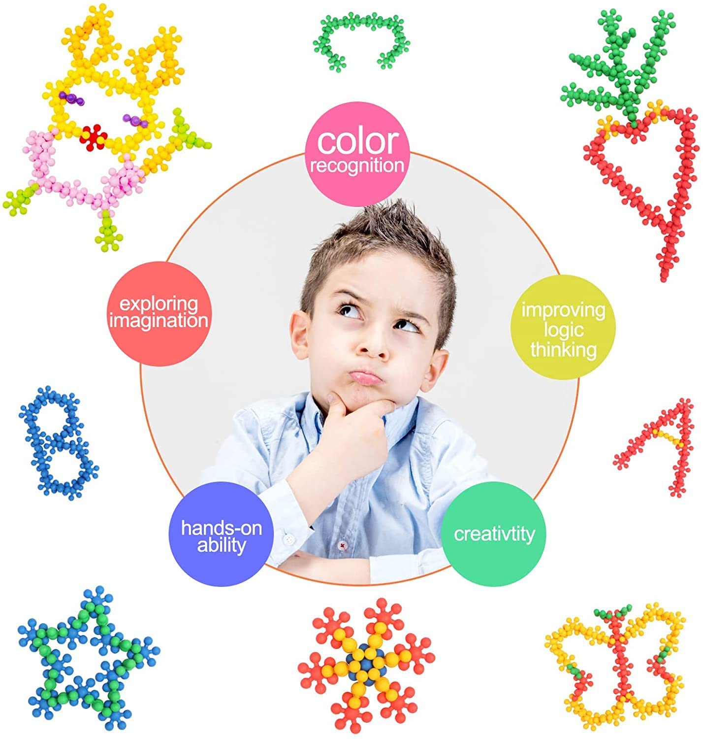 Colorful Flower Building Blocks for Kids