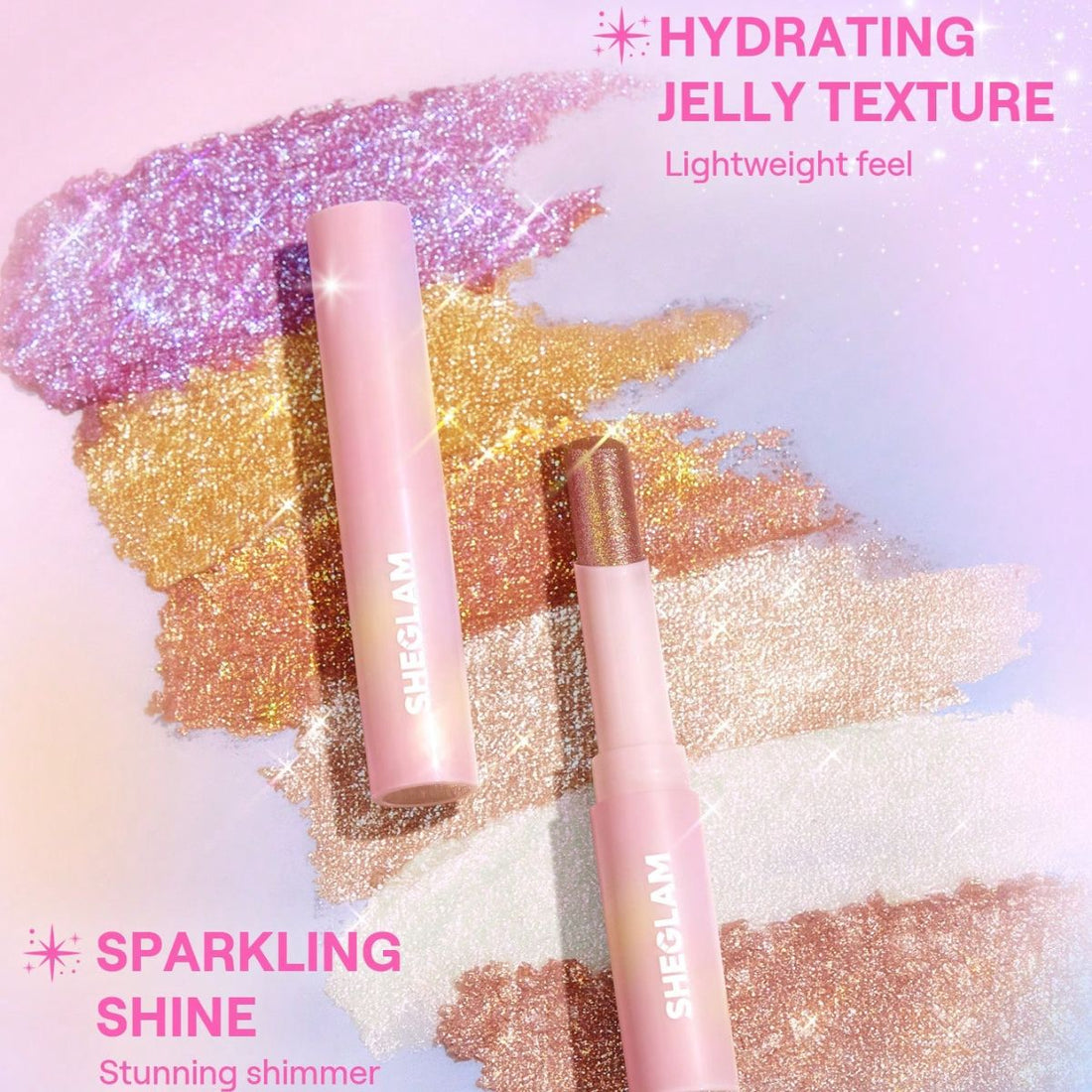 HUDAMOJI- glitter jelly eyeshadow stick -6 Colours