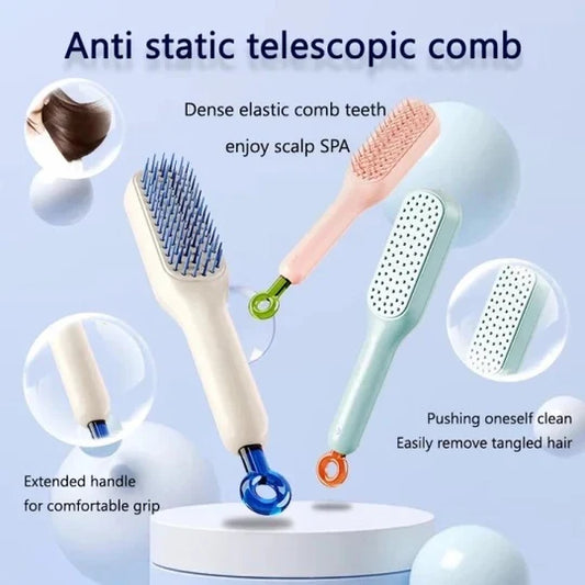 Self-Cleaning Anti-Static Hair Brush and Magic Comb