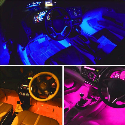 RGB LED Car Ambient Lighting Kit with Remote Control