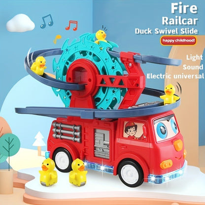 Fire Rail Car Duck Swivel Slide for Kids