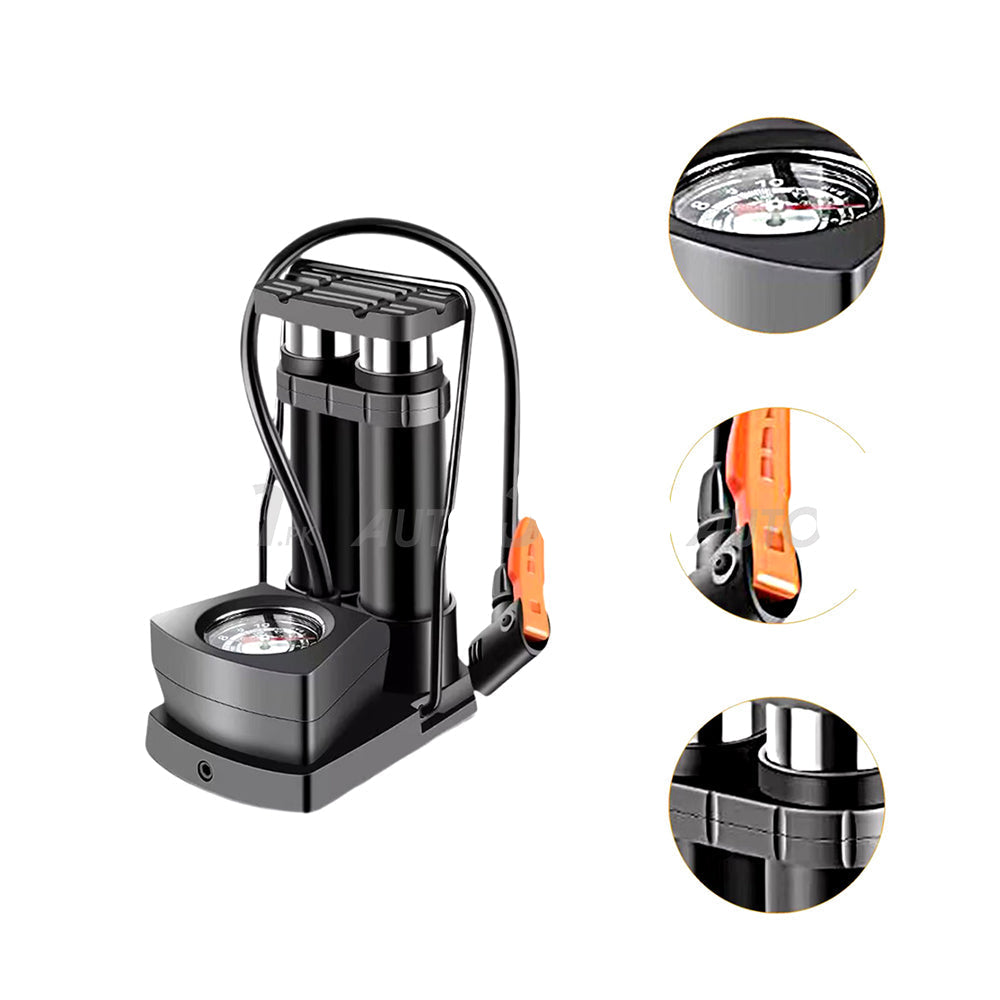 Manual Foot Air Pump with Meter For Bike, Car & Bicycle