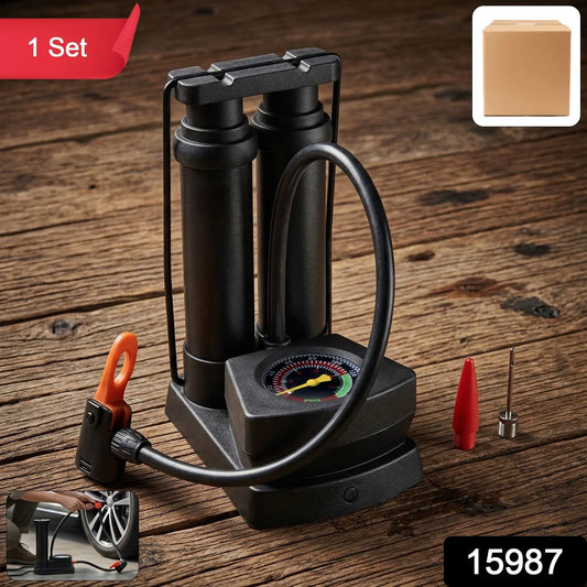 Manual Foot Air Pump with Meter For Bike, Car & Bicycle