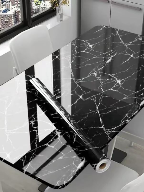 Premium Self-Adhesive Black Marble  Sheet – Heat & Oil Resistant