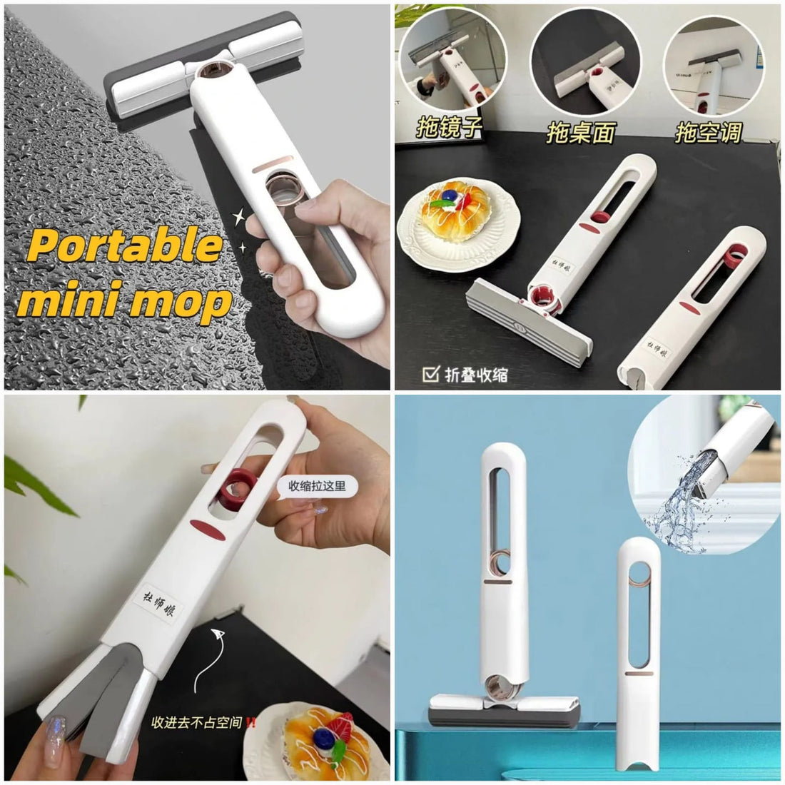 Portable Mini Mop for Kitchen & Shelf