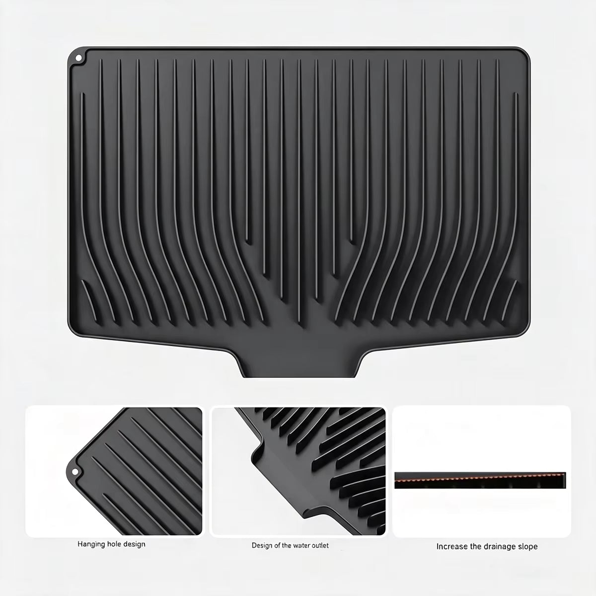 Premium Silicone Sink Drying Mat (76 × 47 cm)
