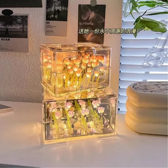 Creative Diy Tulip Flower Sea Cube Night Lamp