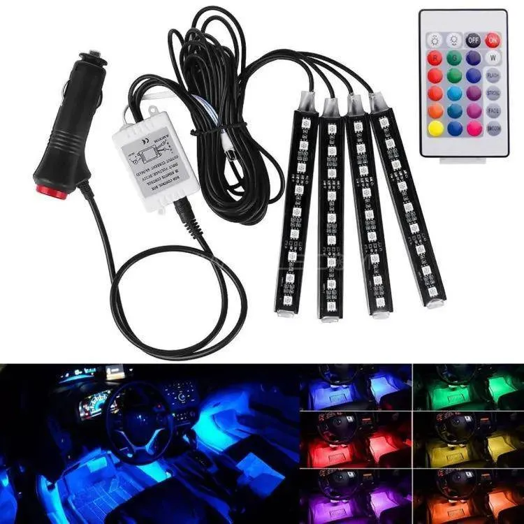 RGB LED Car Ambient Lighting Kit with Remote Control