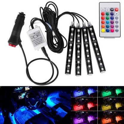 RGB LED Car Ambient Lighting Kit with Remote Control