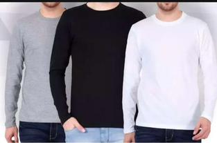 Round Neck Full Sleeves Plain ( Jersey ) T-Shirt For Men