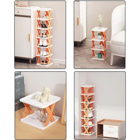 Multilayer Folding Shoe Rack Organizer with X Shape For Home